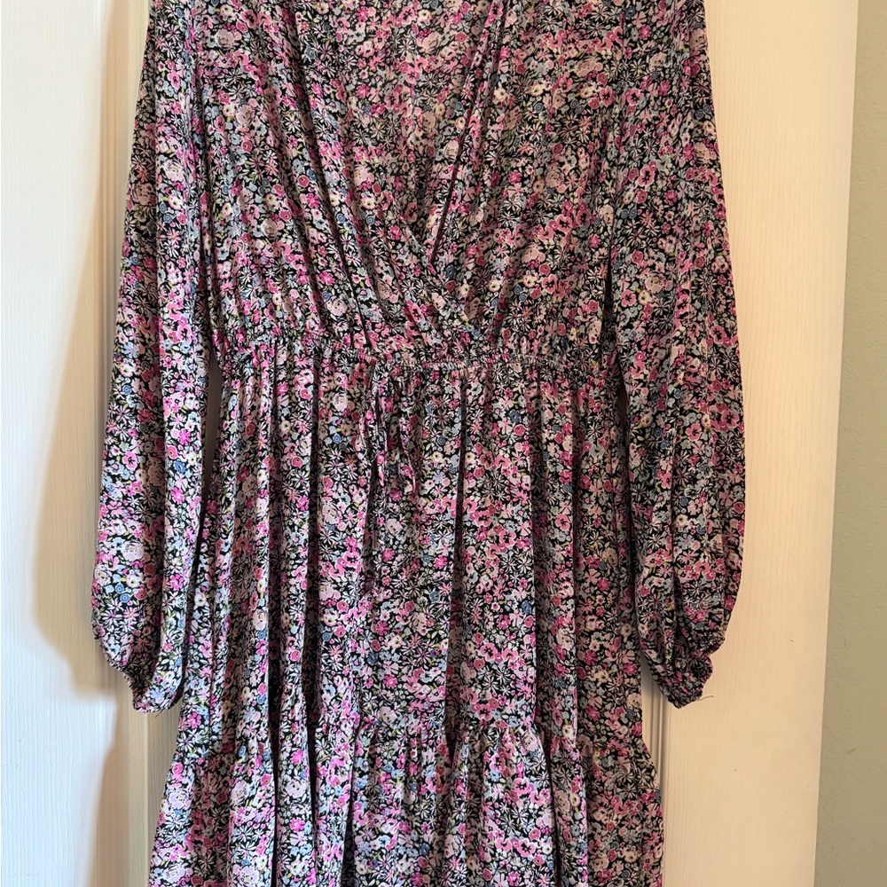 Emma & Michele Pink and Black Floral Dress